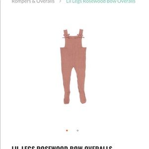 LIL LEGS ROSEWOOD BOW OVERALLS